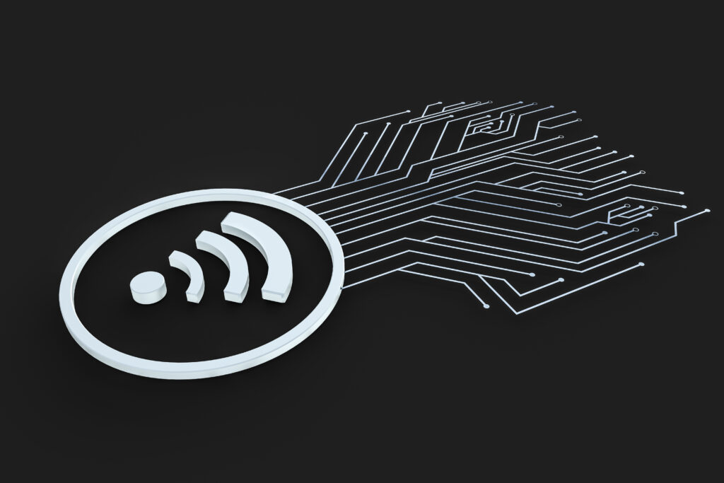 3d rendering wifi symbol concept background